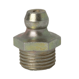 Ingrassatore dritto Premium da 1/8" x 28 BSP (G1/8"), struttura in metallo, base esagonale, estremità filettata, parte superiore arrotondata: ideale per la lubrificazione dei macchinari.