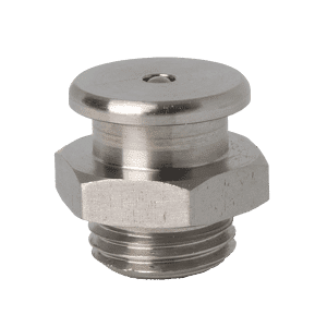 Tappo a testa bombata DIN 3404 da 1/4" x 19 BSP (G1/4") di alta qualità, in acciaio inossidabile 316, parte superiore piatta, base filettata su sfondo bianco.