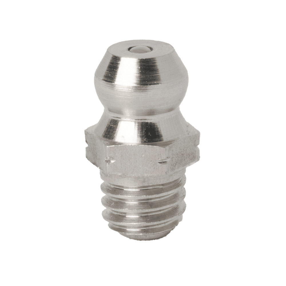 Boquilla de engrase recta cónica M6 X 1 de primera calidad, acero inoxidable 316 (A4), base roscada, ideal para sistemas de lubricación industrial.