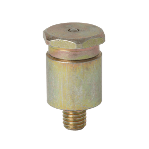 Ingrassatore a testa bombata in due pezzi da 1/4" x 26 BSF di alta qualità, corpo cilindrico e parte superiore esagonale, per applicazioni industriali, su fondo bianco.