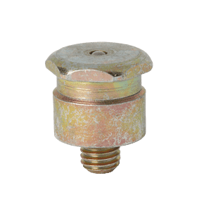 Ingrassatore a testa bombata in due pezzi Premium da 1/4" x 26 BSF con testa esagonale, base filettata, su sfondo bianco pulito.