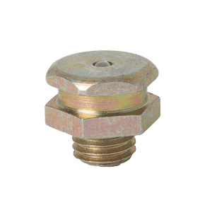 Tappo per tubi esagonale a testa bombata BSF da 3/8" x 20 di alta qualità, base filettata, per raccordi industriali, su sfondo bianco.