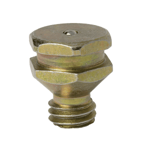 Ingrassatore a testa bombata in ottone BSW da 3/8" x 16 di alta qualità con sezioni esagonali e filettate per esigenze di lubrificazione industriale affidabili.