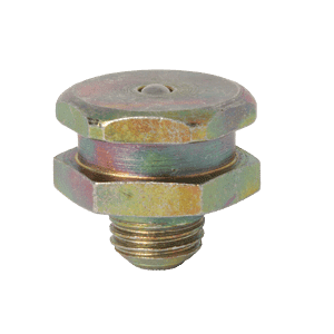 Bullone a testa bombata conica britannica M8 x 1 di alta qualità con flangia, filettatura di precisione e finitura multicolore resistente su sfondo bianco.