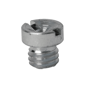 Ingrassatore a tazza di alta qualità da 1/4" x 28 UNF con testa scanalata, filettatura corta, visualizzato su sfondo bianco.