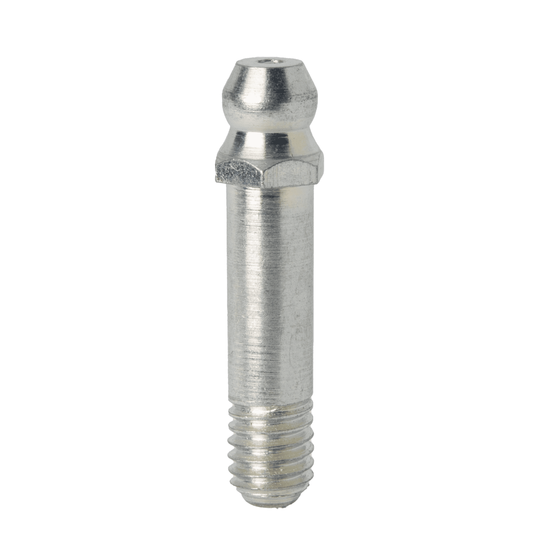 High-Quality M6 X 1, 30Mm Straight Grease Nipple With Threaded Shaft And Domed Tip Shown On White—Ideal For Industrial Use.