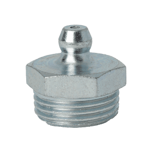 Ingrassatore dritto BSPT da 3/8" x 19 di alta qualità con testa esagonale e filettatura esterna, ideale per punti di lubrificazione industriali.