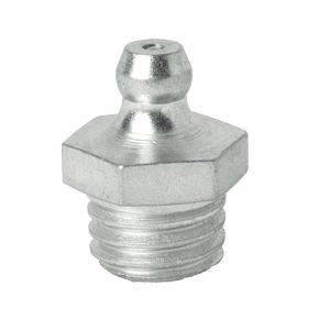 Ingrassatore dritto conico M12 x 1,75 di alta qualità, base esagonale ed estremità filettata, ideale per la lubrificazione di macchinari industriali.