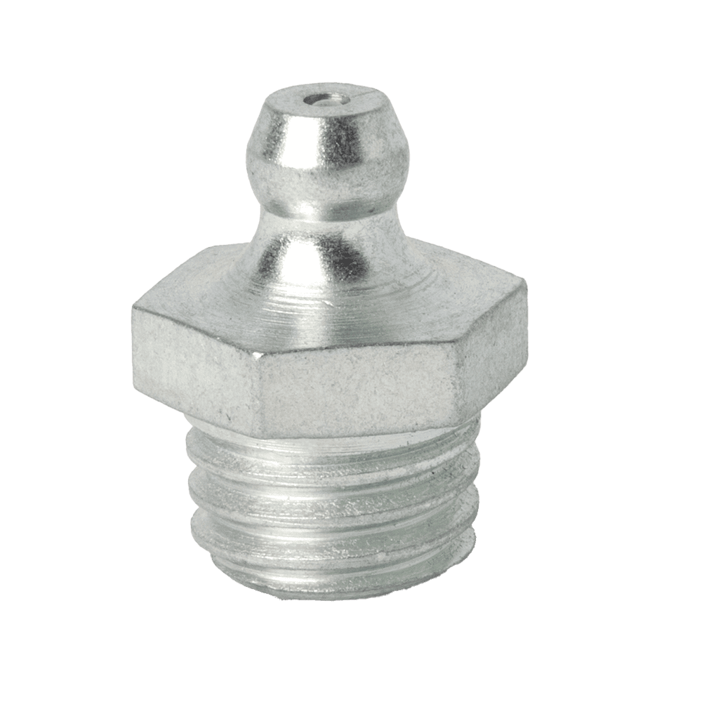 High-Quality M12 X 1.75 Taper Straight Grease Nipple, Hex Base And Threaded End, Ideal For Industrial Machinery Lubrication.