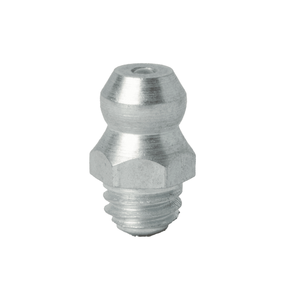 High-Quality M6 X 1 Taper Short Straight Grease Nipple With Threaded Base And Rounded Tip, Ideal For Industrial Lubrication Needs.
