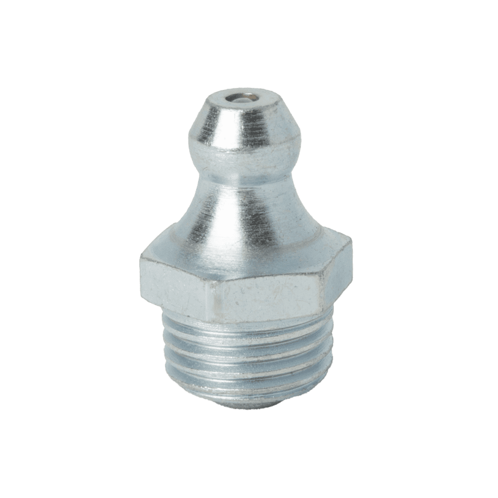 High-Quality M10 X 1 Taper Straight Grease Nipple With 18Mm Length, Rounded Top, And Threaded Base, Perfect For Industrial Use.