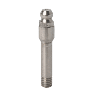 Ingrassatore dritto Premium M6 x 1 da 40 mm in resistente acciaio inossidabile 303, base filettata, testa sferica; ideale per uso industriale.