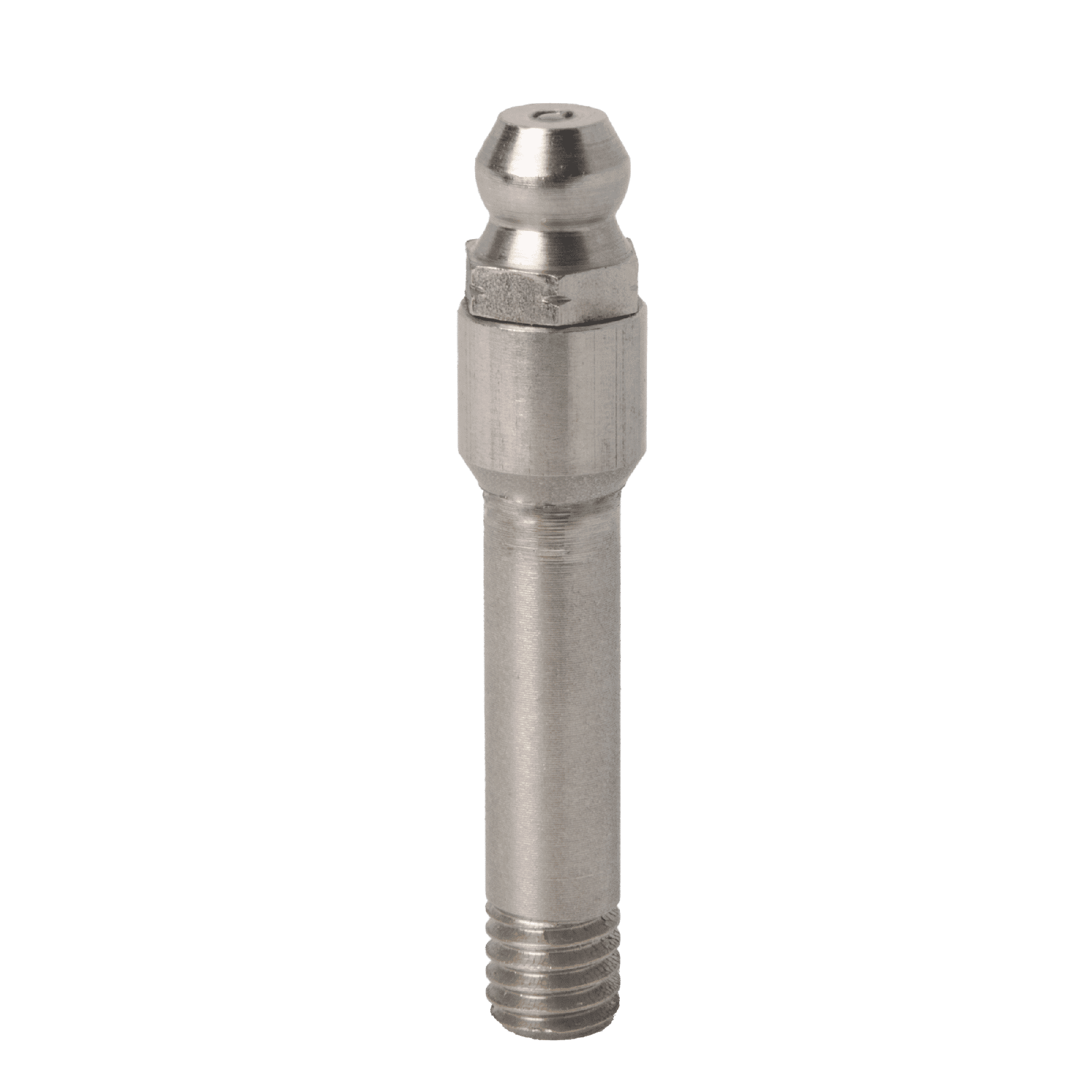 Hochwertiger gerader Schmiernippel M6 x 1, 40 mm, aus robustem Edelstahl 303, Gewindesockel, Kugelkopf; ideal für den industriellen Einsatz.