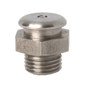 Tappo a testa bombata in acciaio inossidabile 303 da 1/4" x 19 BSP (G1/4") di alta qualità per la sigillatura a tenuta stagna dei tubi, mostrato su sfondo bianco.