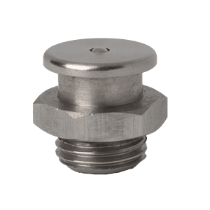 Ingrassatore in acciaio inossidabile DIN3404 Premium da 1/4" x 19 BSP (G1/4"), base esagonale, testa piatta, per una lubrificazione industriale precisa.