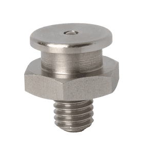 Vite a testa bombata DIN 3404 M8 x 1,25 16 mm di alta qualità in resistente acciaio inossidabile 303, ideale per ingrassatori; sfondo bianco semplice.