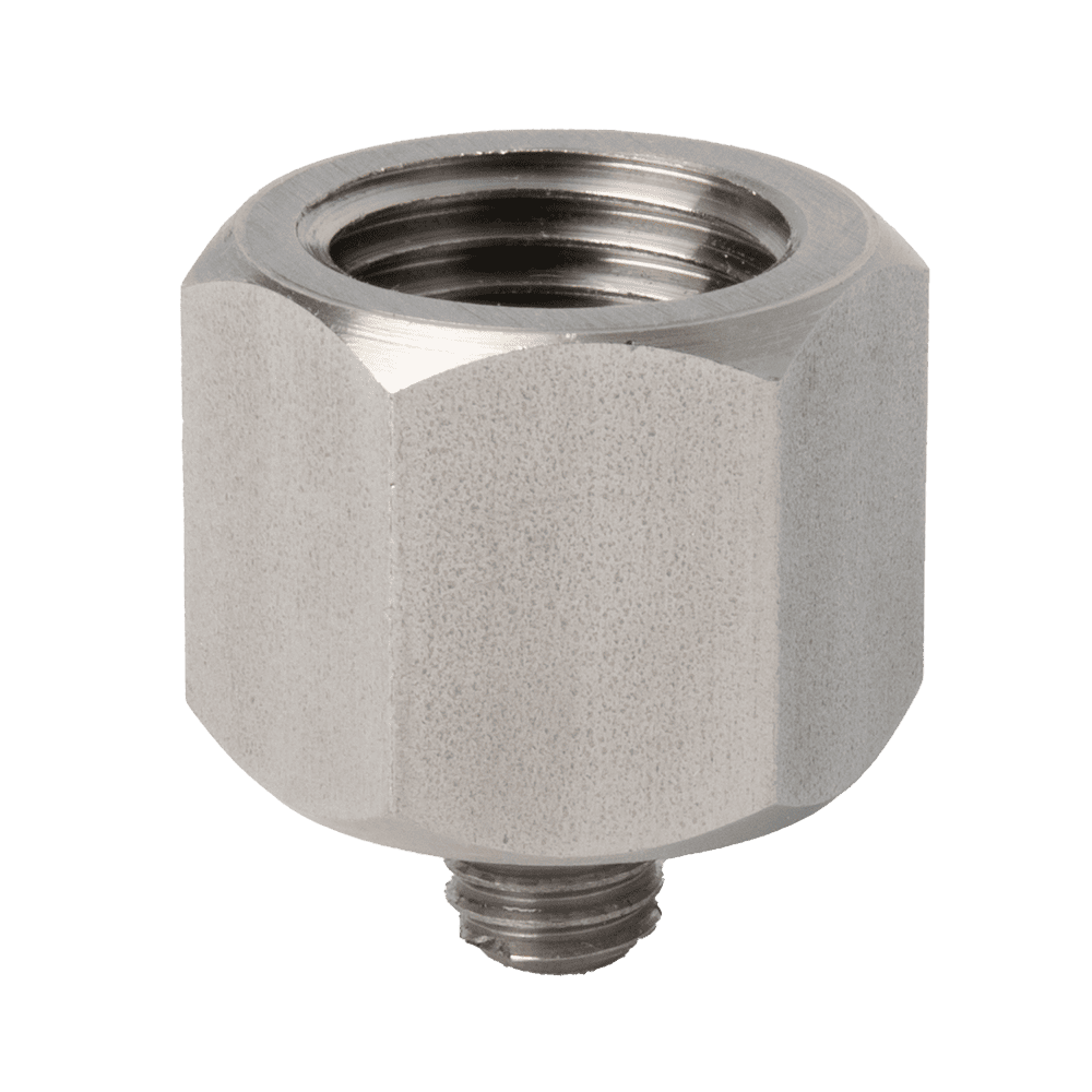 Adaptateur 1/4'' BSP femelle vers M6 x 1 mâle en acier inoxydable 303 de qualité supérieure, conception hexagonale, pour une connexion sécurisée du graisseur et des machines.