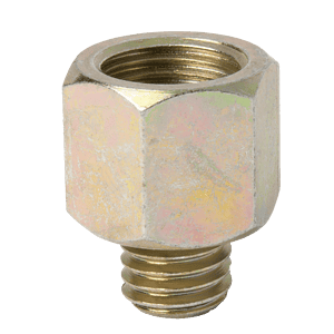 Adattatore Premium da 1/4" BSP femmina a M10 x 1,5 maschio, design con dado esagonale, ideale per raccordi di lubrificazione industriali e applicazioni globali.