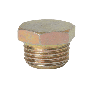 Tappo conico BSP Premium da 1/8" x 28 in ottone resistente, design esagonale, fissa i nippli di ingrassaggio; mostrato su uno sfondo bianco nitido.