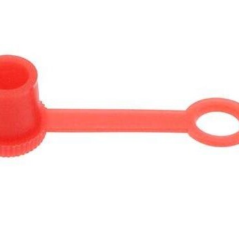 High-Quality Red Plastic Protective Cap With Loop, Engineered To Protect Grease Nipple Or Valve Ends From Dust And Contamination.