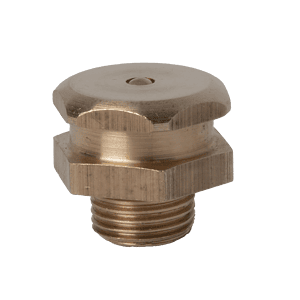 Tappo a testa bombata in ottone di alta qualità da 1/8'' x 28 BSP (G1/8") con testa esagonale, parte superiore scanalata e foro centrale, ideale per raccordi industriali.