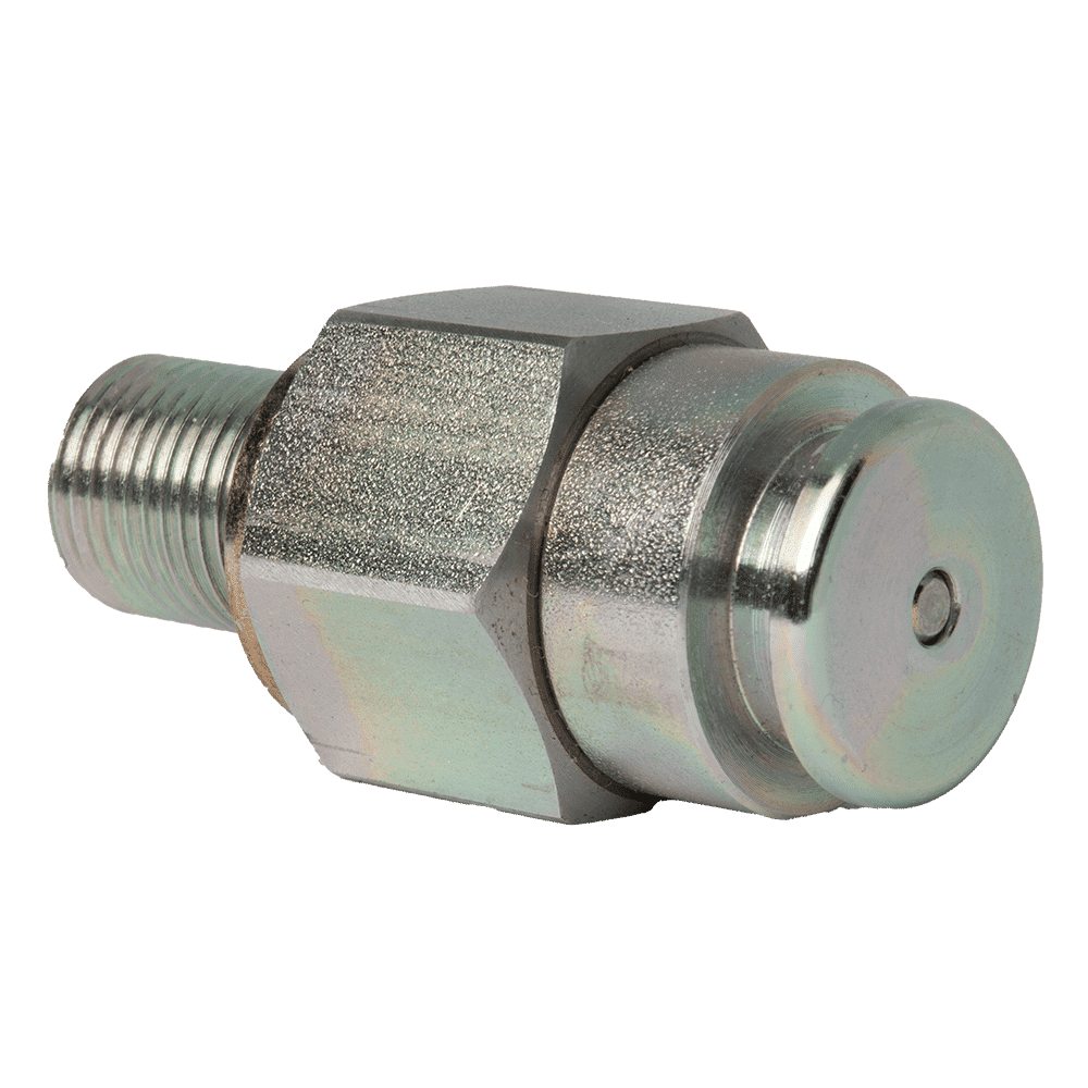 Ingrassatore a testa bombata da 22 mm, a prova di perdite e ad alta pressione, lungo 60 mm, filettatura M16 x 1,5, fessura di scarico, su sfondo bianco.