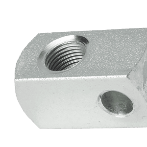 Blocco di ancoraggio a 1 via di alta qualità - 1/8 BSP con foro filettato superiore e porta laterale liscia. Ideale per ingrassatori industriali.