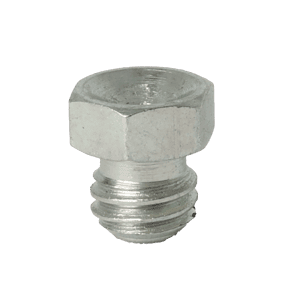 Ingrassatore a tazza UNF da 1/4" x 28 di alta qualità con filettatura metallica di precisione, esposto su uno sfondo bianco pulito.