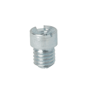 Vite di alta qualità M5 x 0,8 tipo Cup con testa a taglio e filettatura di precisione, ideale per raccordi di lubrificazione industriali, su sfondo bianco.